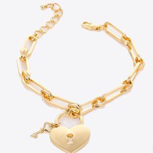 Heart Lock Charm Chain Bracelet